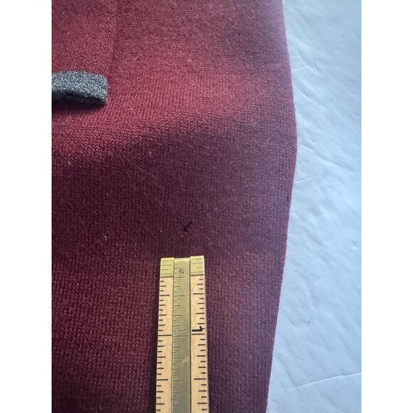 BNCI By Blanc Noir Hooded *READ* Sweater Cardigan Small Maroon Open Wool #5137 - Picture 12 of 12